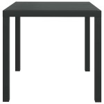 vidaXL Masă de grădină, negru, 80 x 80 x 74 cm, aluminiu și WPC