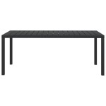 vidaXL Masă de grădină, negru, 185 x 90 x 74 cm, aluminiu și WPC