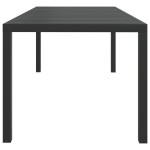 vidaXL Masă de grădină, negru, 185 x 90 x 74 cm, aluminiu și WPC