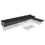 vidaXL Set mobilier grădină, 5 piese, negru, textilenă și aluminiu vidaXL Set mobilier grădină, 5 piese, negru, textilenă și aluminiu