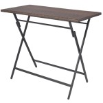 vidaXL Set mobilier exterior pliabil, 7 piese, maro, oțel, poliratan