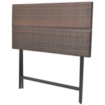 vidaXL Set mobilier exterior pliabil, 7 piese, maro, oțel, poliratan