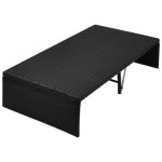 vidaXL Pat de grădină cu baldachin, negru, 190 x 130 cm, poliratan vidaXL Pat de grădină cu baldachin, negru, 190 x 130 cm, poliratan