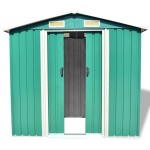 vidaXL Magazie metalică de grădină, 204 x 132 x 186 cm, verde vidaXL Magazie metalică de grădină, 204 x 132 x 186 cm, verde