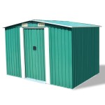 vidaXL Magazie șopron metalic de grădină, 257 x 205 x 178 cm, verde vidaXL Magazie șopron metalic de grădină, 257 x 205 x 178 cm, verde