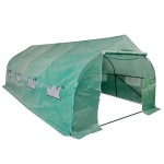 vidaXL Seră portabilă tip tunel, cadru din oțel, polietilenă, 18 m² vidaXL Seră portabilă tip tunel, cadru din oțel, polietilenă, 18 m²