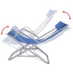vidaXL Scaune de terasă rabatabile, 2 buc., albastru, oțel vidaXL Scaune de terasă rabatabile, 2 buc., albastru, oțel