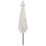 vidaXL Umbrelă de soare cu stâlp de lemn, 200 x 300 cm, alb crem vidaXL Umbrelă de soare cu stâlp de lemn, 200 x 300 cm, alb crem