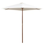 vidaXL Umbrelă de soare cu stâlp de lemn, alb crem, 270x270 cm vidaXL Umbrelă de soare cu stâlp de lemn, alb crem, 270x270 cm