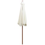 vidaXL Umbrelă de soare cu stâlp de lemn, alb crem, 270x270 cm vidaXL Umbrelă de soare cu stâlp de lemn, alb crem, 270x270 cm