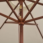 vidaXL Umbrelă de soare cu stâlp de lemn, alb crem, 270x270 cm vidaXL Umbrelă de soare cu stâlp de lemn, alb crem, 270x270 cm