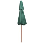 vidaXL Umbrelă de soare dublă, 270x270 cm, stâlp de lemn, verde vidaXL Umbrelă de soare dublă, 270x270 cm, stâlp de lemn, verde