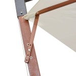 vidaXL Umbrelă de soare suspendată cu stâlp de lemn, 350 cm, alb