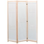 vidaXL Paravan de cameră cu 3 panouri, crem, 120x170x4 cm, textil vidaXL Paravan de cameră cu 3 panouri, crem, 120x170x4 cm, textil