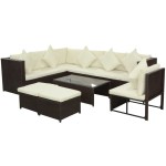 vidaXL Set mobilier de grădină cu perne, 8 piese, maro, poliratan vidaXL Set mobilier de grădină cu perne, 8 piese, maro, poliratan