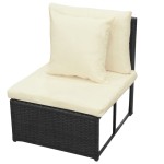 vidaXL Set mobilier de grădină cu perne, 8 piese, negru, poliratan vidaXL Set mobilier de grădină cu perne, 8 piese, negru, poliratan