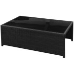 vidaXL Set mobilier de grădină cu perne, 8 piese, negru, poliratan vidaXL Set mobilier de grădină cu perne, 8 piese, negru, poliratan