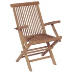 vidaXL Set mobilier exterior cu scaune pliabile, 9 piese, lemn de tec
