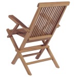 vidaXL Set mobilier exterior cu scaune pliabile, 9 piese, lemn de tec