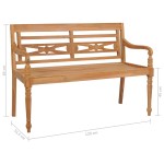 vidaXL Bancă Batavia, 120 cm, lemn de tec vidaXL Bancă Batavia, 120 cm, lemn de tec