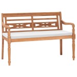 vidaXL Bancă Batavia cu perne, 120 cm, lemn de tec vidaXL Bancă Batavia cu perne, 120 cm, lemn de tec
