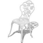 vidaXL Scaune bistro, 2 buc., alb, aluminiu turnat vidaXL Scaune bistro, 2 buc., alb, aluminiu turnat