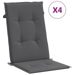 vidaXL Perne scaun cu spătar înalt, 4 buc. antracit 120x50x3 cm textil