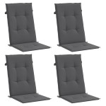 vidaXL Perne scaun cu spătar înalt, 4 buc. antracit 120x50x3 cm textil