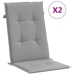vidaXL Perne scaun cu spătar înalt, 2 buc., gri, 120x50x3 cm, textil vidaXL Perne scaun cu spătar înalt, 2 buc., gri, 120x50x3 cm, textil