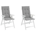 vidaXL Perne scaun cu spătar înalt, 2 buc., gri, 120x50x3 cm, textil vidaXL Perne scaun cu spătar înalt, 2 buc., gri, 120x50x3 cm, textil