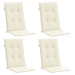 vidaXL Perne scaun cu spătar înalt, 4 buc., crem, 120x50x3 cm, textil vidaXL Perne scaun cu spătar înalt, 4 buc., crem, 120x50x3 cm, textil