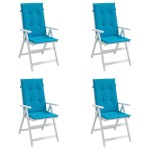 vidaXL Perne scaun spătar înalt, 4 buc., albastru, 120x50x3 cm, textil vidaXL Perne scaun spătar înalt, 4 buc., albastru, 120x50x3 cm, textil