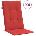 vidaXL Perne scaun cu spătar înalt, 4 buc., roșu, 120x50x3 cm, textil vidaXL Perne scaun cu spătar înalt, 4 buc., roșu, 120x50x3 cm, textil