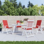 vidaXL Perne scaun cu spătar înalt, 4 buc., roșu, 120x50x3 cm, textil vidaXL Perne scaun cu spătar înalt, 4 buc., roșu, 120x50x3 cm, textil
