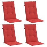 vidaXL Perne scaun cu spătar înalt, 4 buc., roșu, 120x50x3 cm, textil vidaXL Perne scaun cu spătar înalt, 4 buc., roșu, 120x50x3 cm, textil