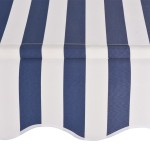 vidaXL Copertină retractabilă manual, dungi albastru și alb, 250 cm