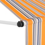 vidaXL Copertină retractabilă manual, dungi galben și albastru, 200 cm vidaXL Copertină retractabilă manual, dungi galben și albastru, 200 cm