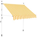vidaXL Copertină retractabilă manual, portocaliu și alb, 200cm, dungi vidaXL Copertină retractabilă manual, portocaliu și alb, 200cm, dungi