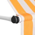 vidaXL Copertină retractabilă manual, portocaliu și alb, 300 cm, dungi vidaXL Copertină retractabilă manual, portocaliu și alb, 300 cm, dungi