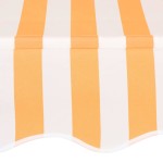 vidaXL Copertină retractabilă manual, portocaliu și alb, 300 cm, dungi vidaXL Copertină retractabilă manual, portocaliu și alb, 300 cm, dungi