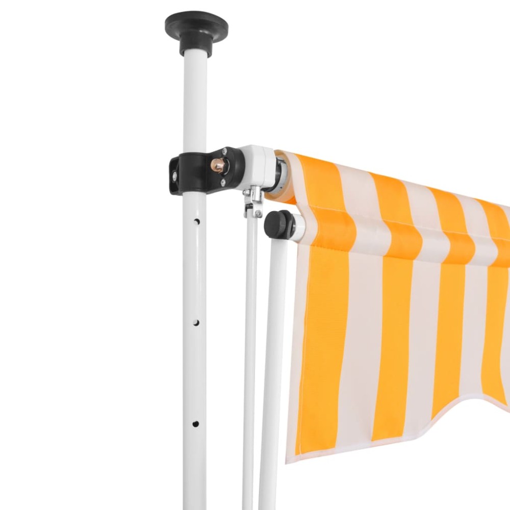 vidaXL Copertină retractabilă manual, portocaliu și alb, 350 cm, dungi