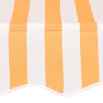 vidaXL Copertină retractabilă manual, portocaliu și alb, 350 cm, dungi vidaXL Copertină retractabilă manual, portocaliu și alb, 350 cm, dungi