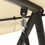 vidaXL Balansoar de exterior cu copertină, alb nisipiu vidaXL Balansoar de exterior cu copertină, alb nisipiu