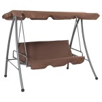 vidaXL Balansoar de exterior cu copertină, cafeniu vidaXL Balansoar de exterior cu copertină, cafeniu