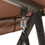 vidaXL Balansoar de exterior cu copertină, cafeniu vidaXL Balansoar de exterior cu copertină, cafeniu