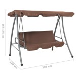 vidaXL Balansoar de exterior cu copertină, cafeniu vidaXL Balansoar de exterior cu copertină, cafeniu
