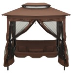 vidaXL Balansoar extensibil cu pavilion, cafeniu vidaXL Balansoar extensibil cu pavilion, cafeniu