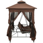 vidaXL Balansoar extensibil cu pavilion, cafeniu vidaXL Balansoar extensibil cu pavilion, cafeniu