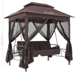 vidaXL Balansoar extensibil cu pavilion, cafeniu vidaXL Balansoar extensibil cu pavilion, cafeniu