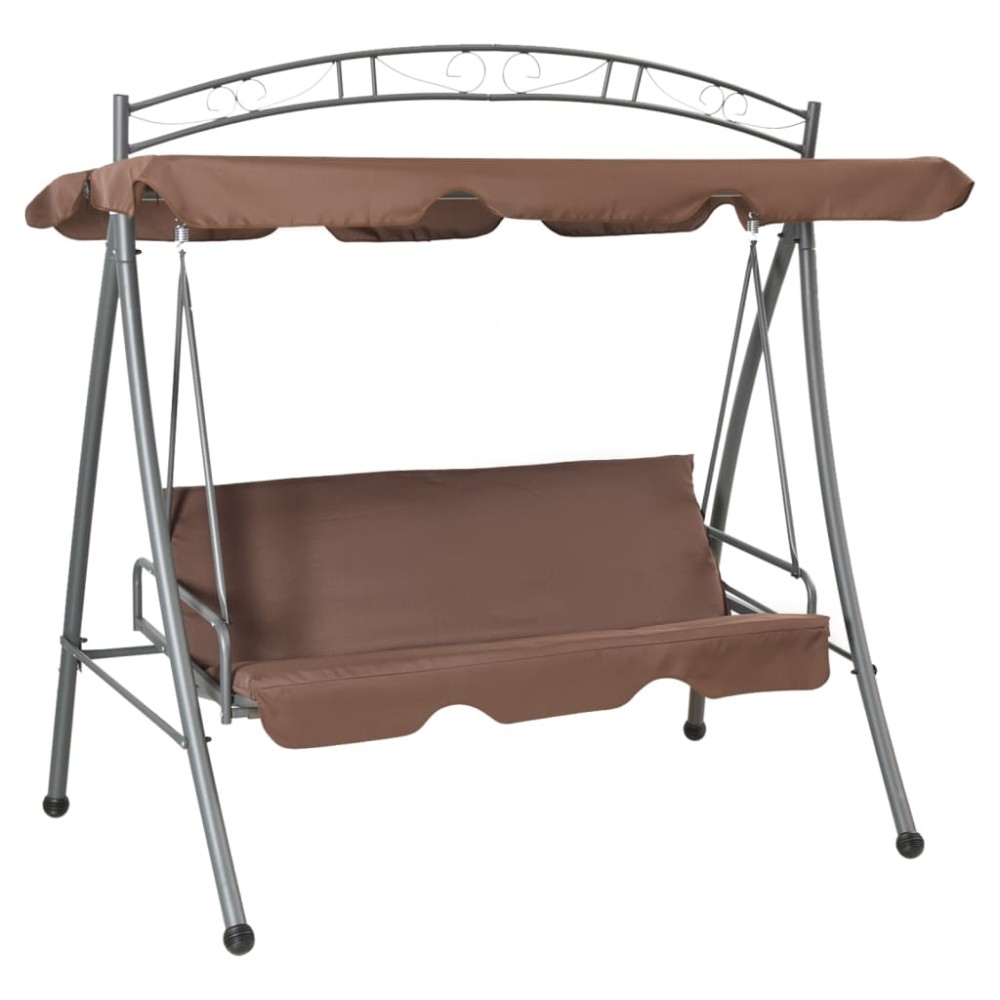 vidaXL Balansoar de exterior extensibil cu copertină, cafeniu